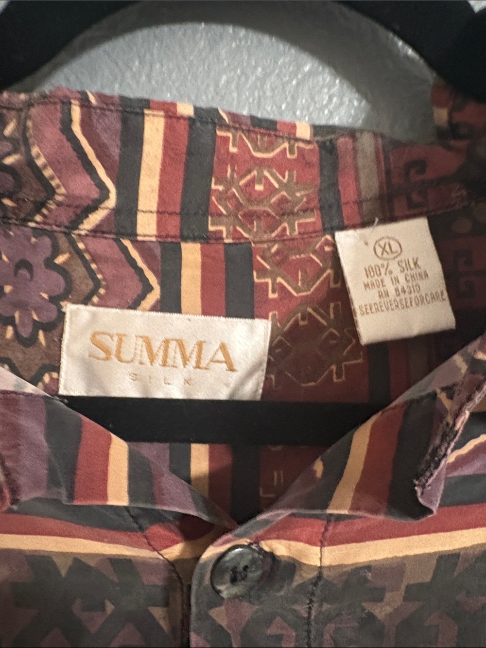 Summa 100% Silk Long Sleeve Shirts, Lot of 2, Size XL - Picture 2 of 7